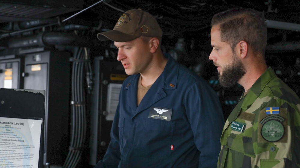 Swedish Soldiers Visit USS Arlington