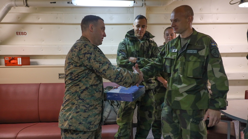 Swedish Soldiers Visit USS Arlington