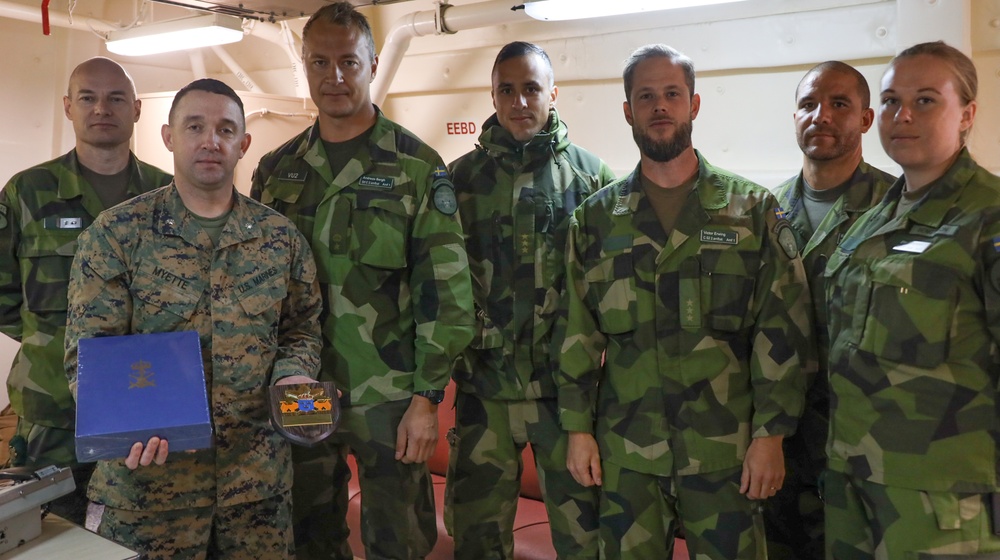 Swedish Soldiers Visit USS Arlington