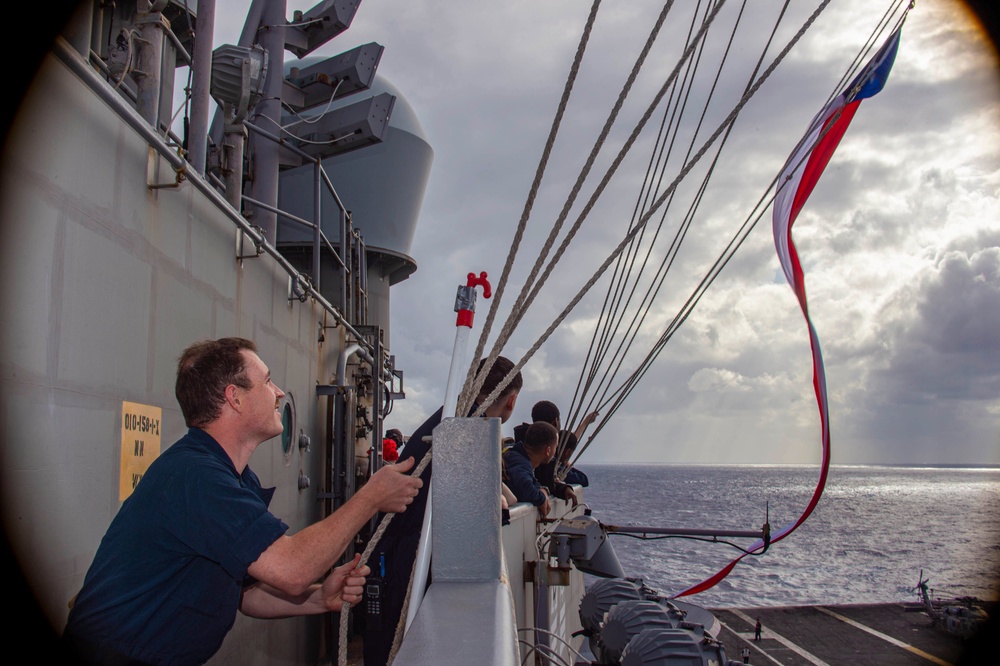 The Harry S. Truman Carrier Strike Group is operating in the Atlantic Ocean in support of naval operations to maintain maritime stability and security in order to ensure access, deter aggression and defend U.S., allied and partner interest.