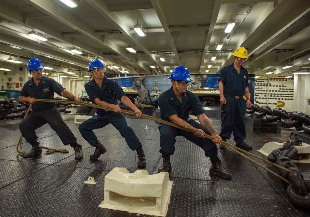 The Harry S. Truman Carrier Strike Group is operating in the Atlantic Ocean in support of naval operations to maintain maritime stability and security in order to ensure access, deter aggression and defend U.S., allied and partner interest.