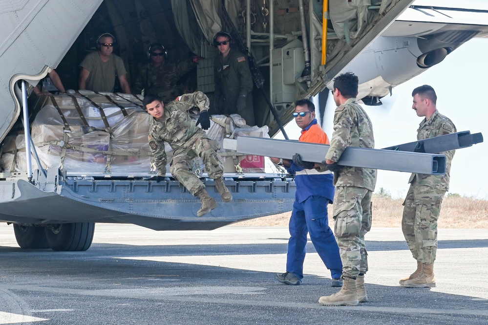 C-130’s land in Baucau with medical supplies for Pacific Angel 22-4