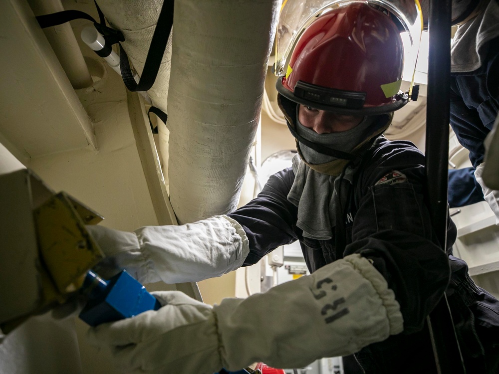 USS Delbert D. Black Conducts Damage Control Drill