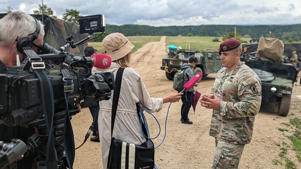 173rd Airborne Brigade Public Affairs speaks to the media