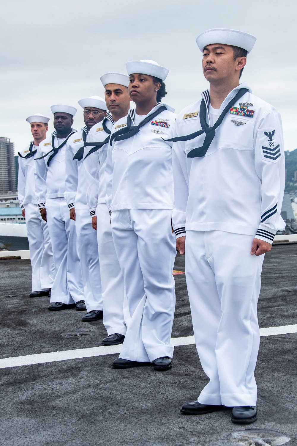 USS Ronald Reagan (CVN 76) Conducts Morning Colors