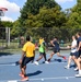 U.S. Service members play basketball at Latrobe Park in Baltimore during Maryland Fleet Week