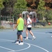 U.S. Service members play basketball at Latrobe Park in Baltimore during Maryland Fleet Week