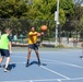 U.S. Service members play basketball at Latrobe Park in Baltimore during Maryland Fleet Week