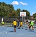 U.S. Service members play basketball at Latrobe Park in Baltimore during Maryland Fleet Week