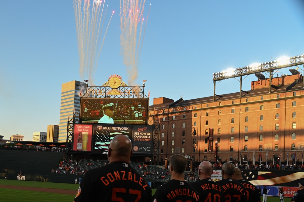 Navy takes part in Baltimore Orioles opening ceremony