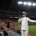 Navy Musician sings for the opening Ceremony at Camden Yards