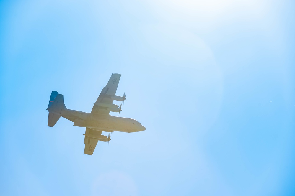 Airdrop during Family Day at 182nd Airlift Wing