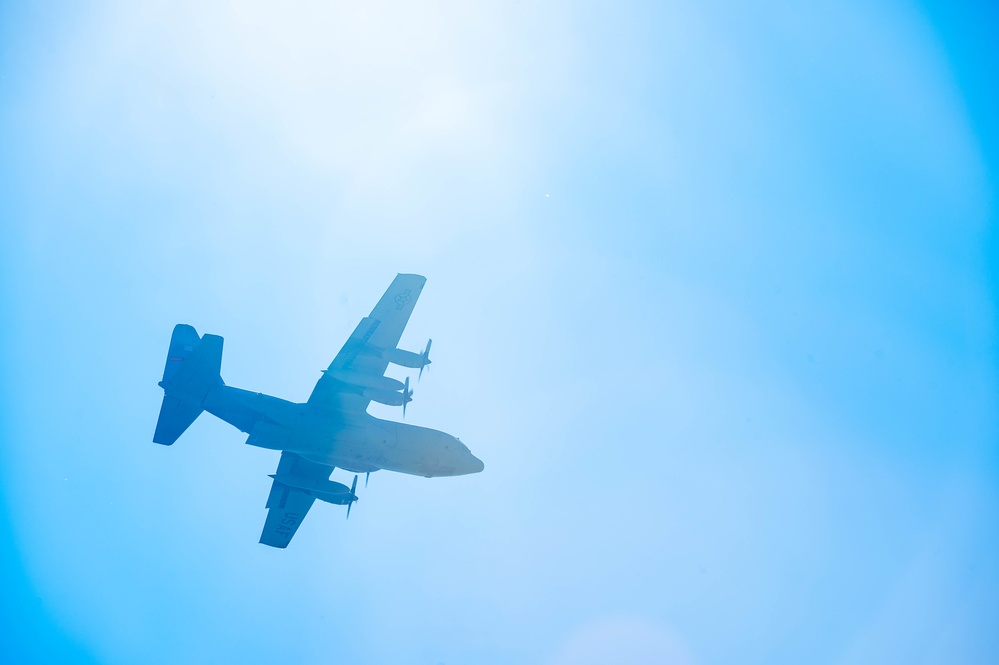 Airdrop during Family Day at 182nd Airlift Wing