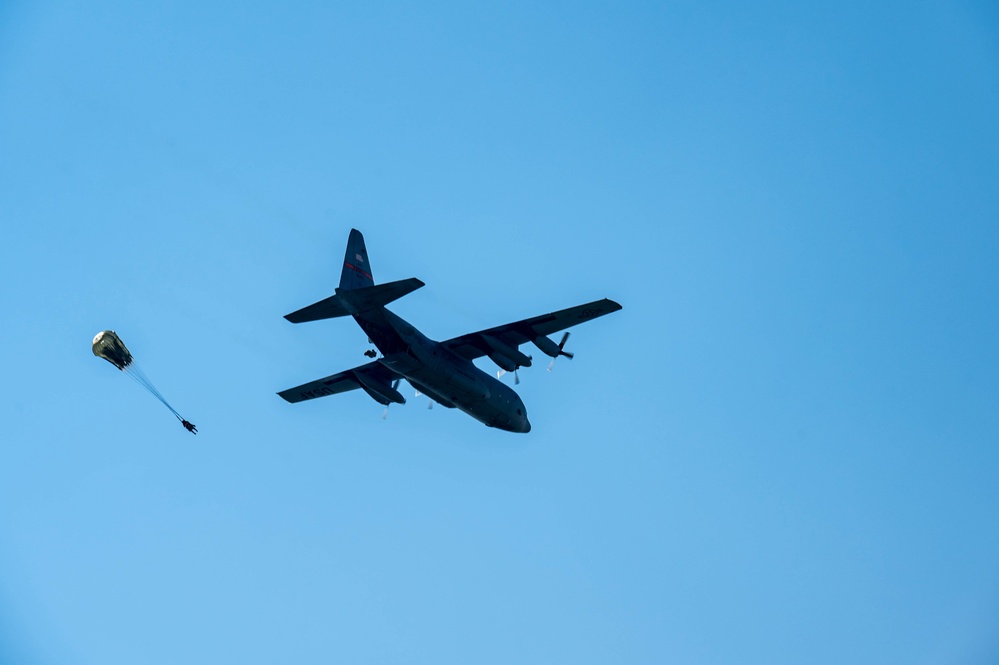 Airdrop during Family Day at 182nd Airlift Wing