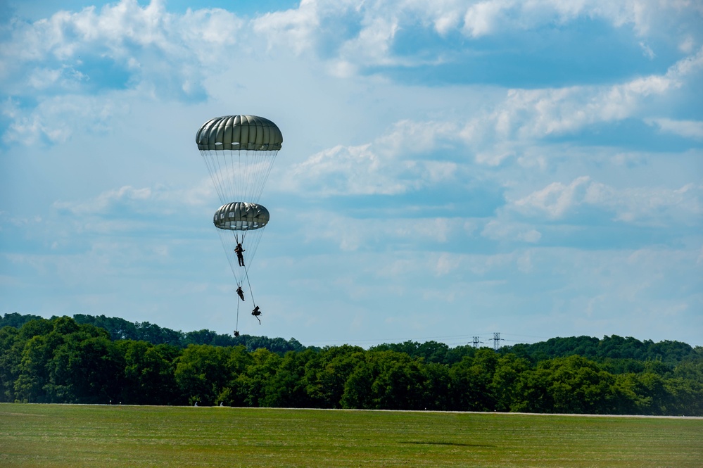 Airdrop during Family Day at 182nd Airlift Wing