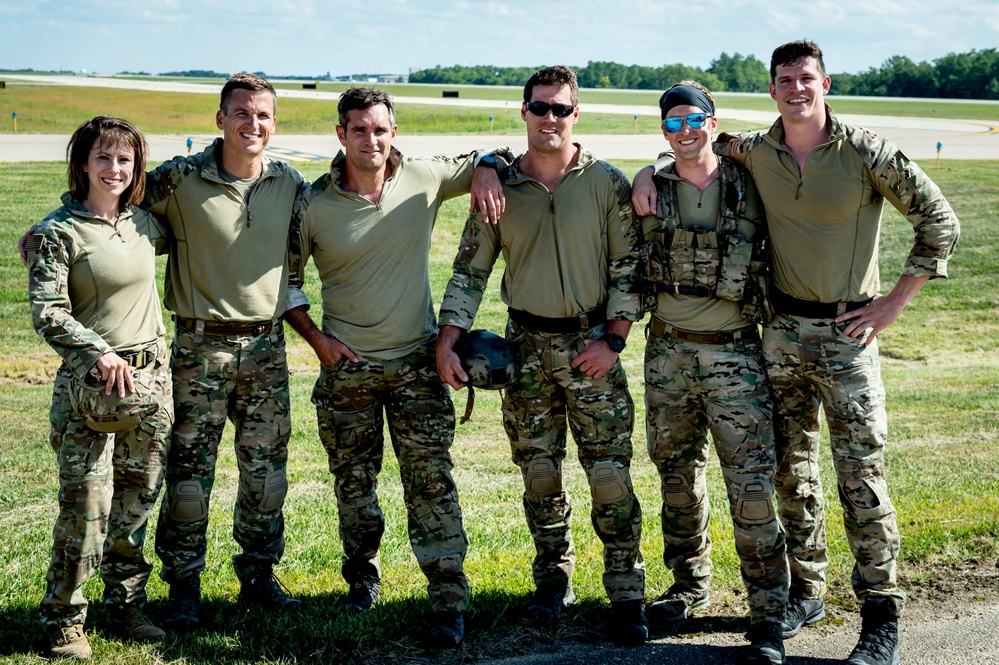 Airdrop during Family Day at 182nd Airlift Wing