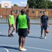 U.S. Service members play basketball at Latrobe Park in Baltimore during Maryland Fleet Week