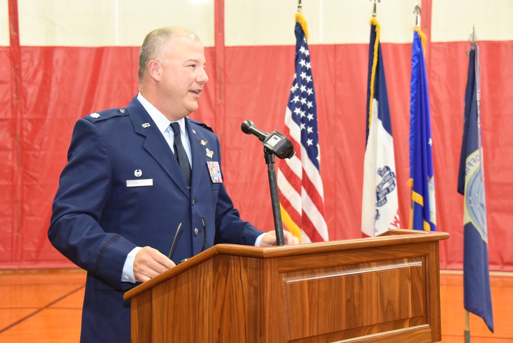 Lt. Col. Kolacia speaks at a ceremony