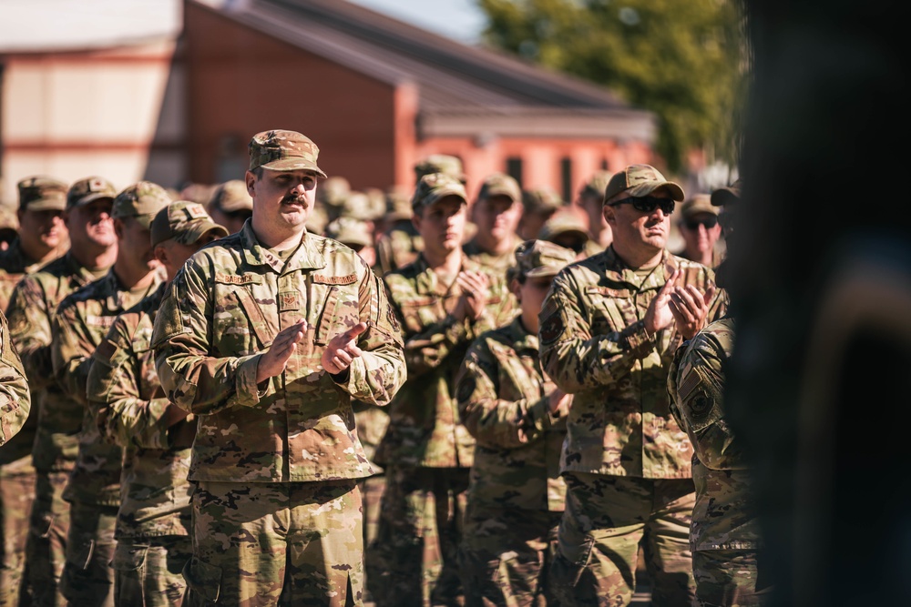 Airmen gather for deployment recognition ceremony