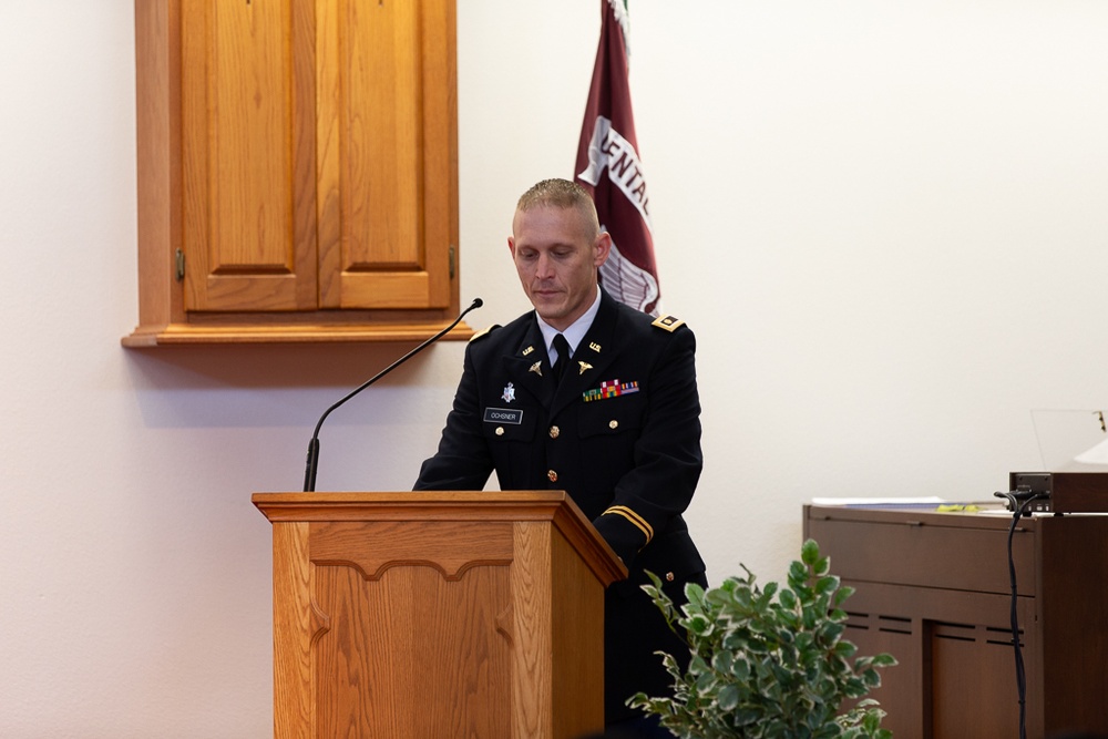 Maj. Ochsner speaks at AEGD graduation.