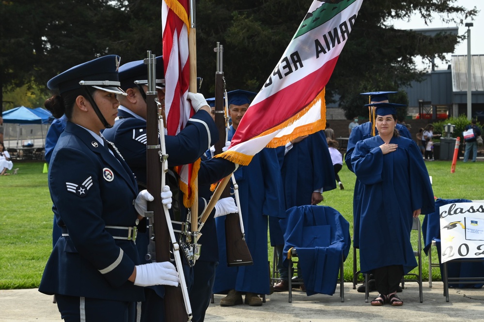 A Career Milestone | 129th Rescue Wing Airmen are recognized for achieving an associate’s degree from the Community College of the Air Force during a commencement ceremony