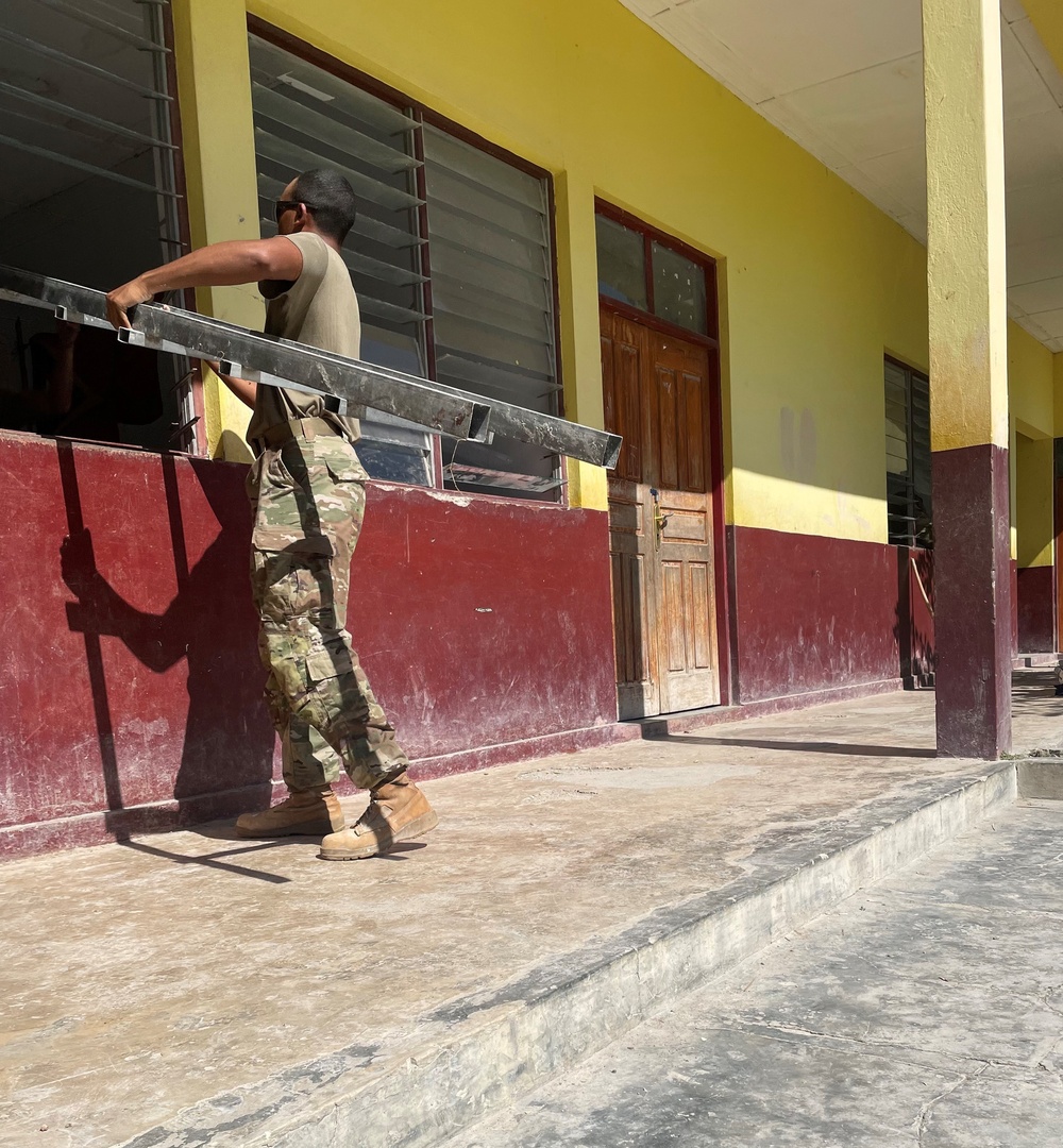 U.S. military civil engineers conduct school renovations for Pacific Angel 22-4