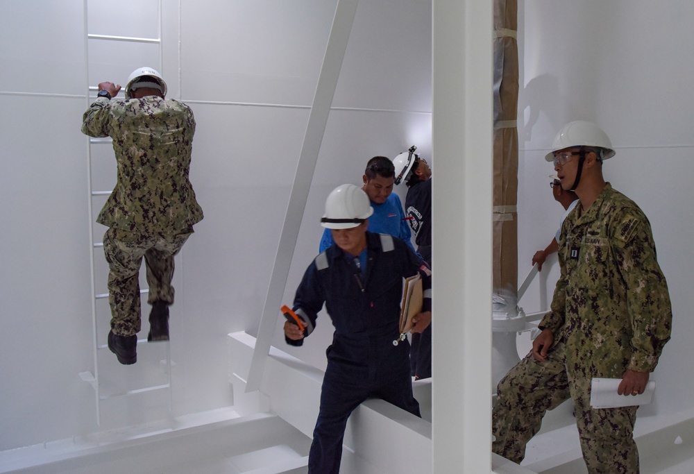 NAVSUP FLC Yokosuka Site Diego Garcia and NSF DG Port Operations Joint Inspection of Fuel Oil Barge YON 307