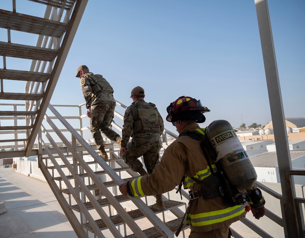 The 332d Air Expeditionary Wing Holds 24 Hour Stair Climb for Patriot Day Commemoration