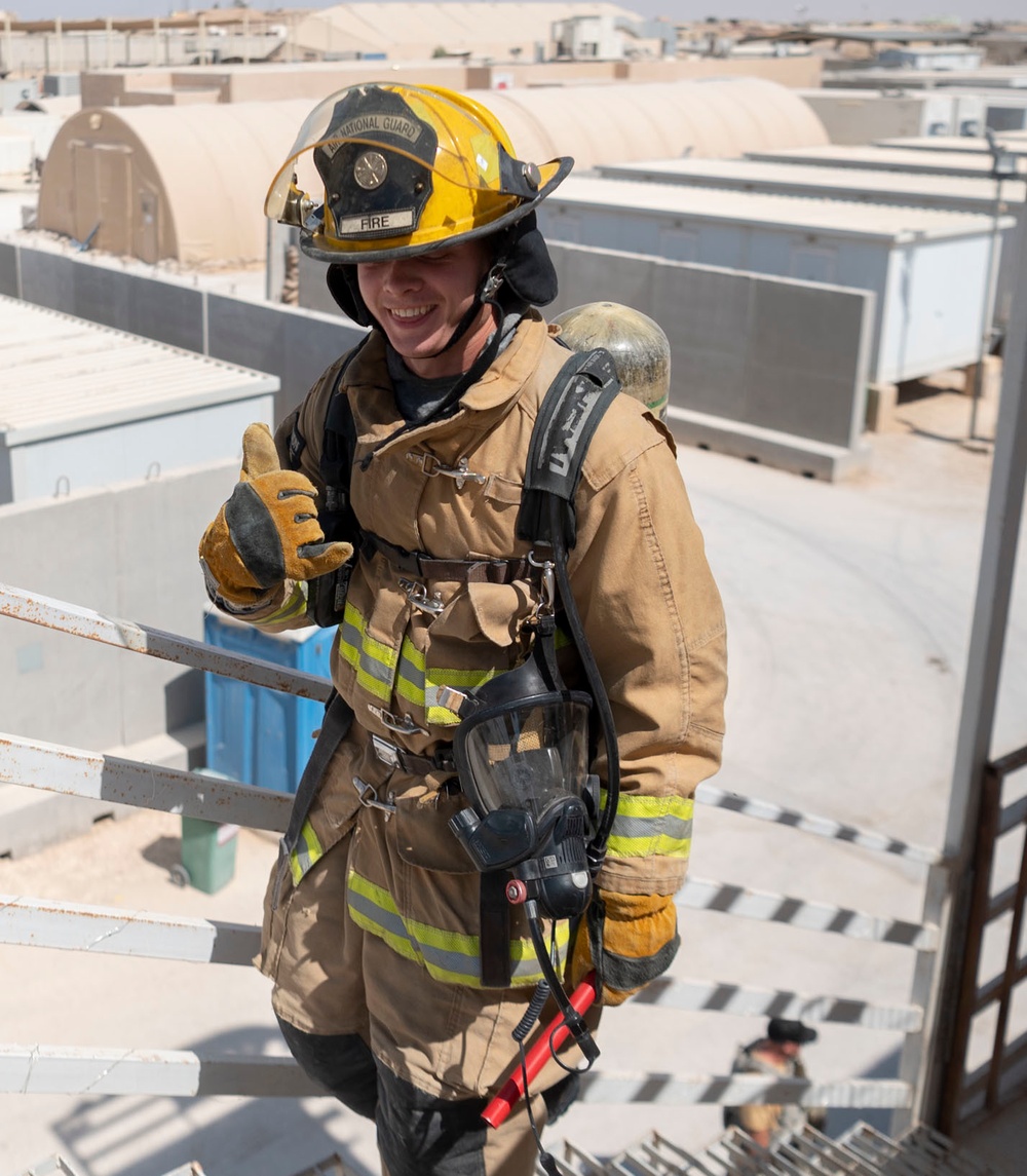 The 332d Air Expeditionary Wing Holds 24 Hour Stair Climb for Patriot Day Commemoration