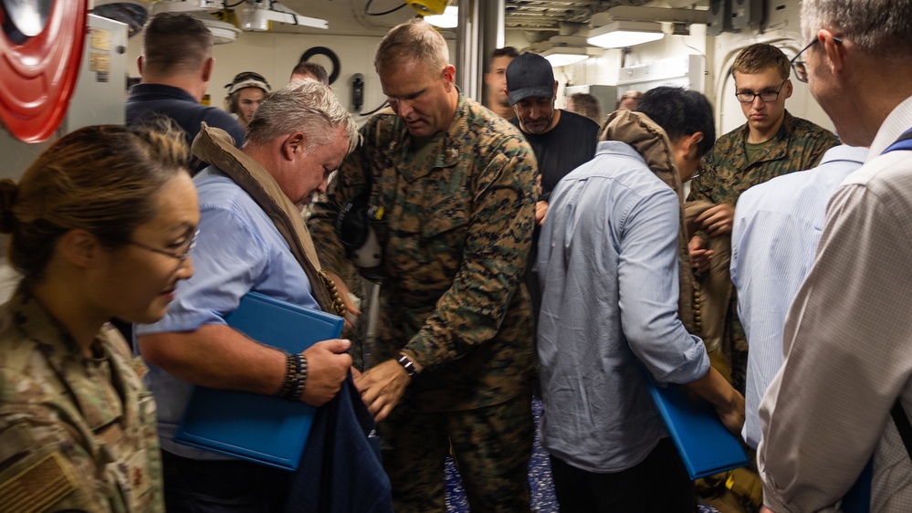 Ambassadors and Singaporean Military Members Visit USS Tripoli