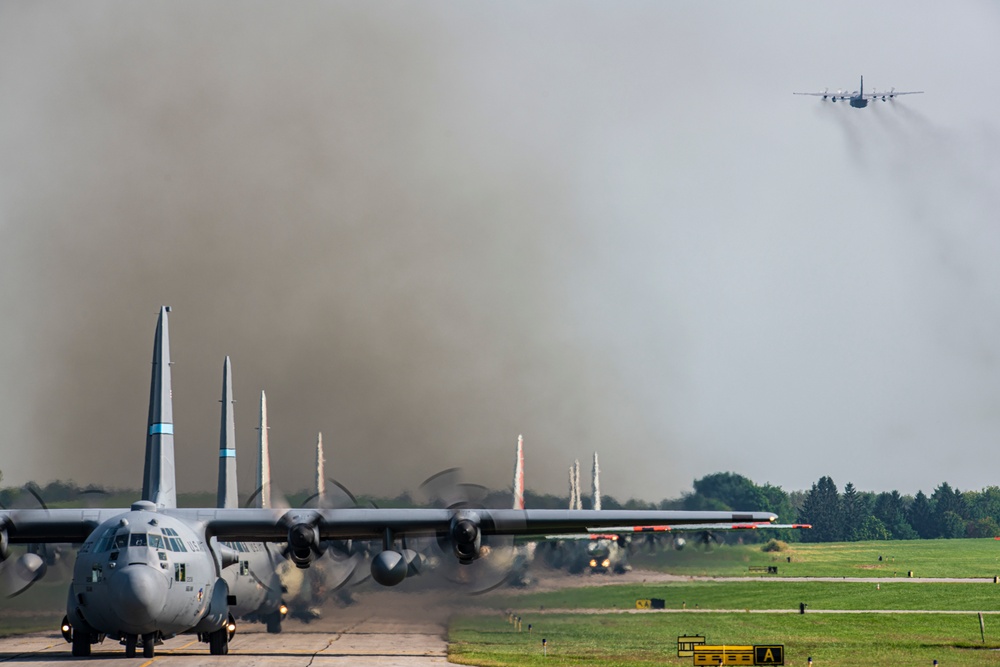 109th Airlift Wing conducts its first ever Elephant Walk