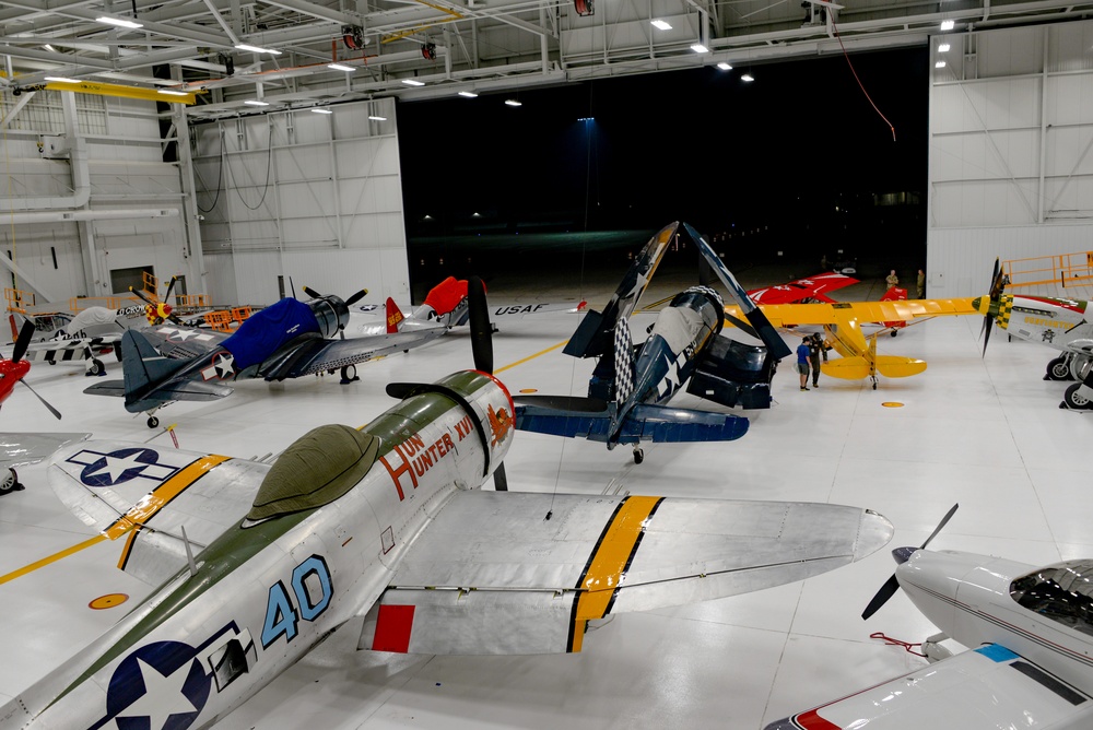 Vintage Aircraft spend the night in the hangar for the Smoky Mountain Air Show.