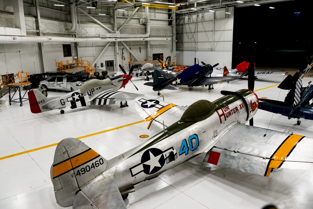 Vintage Aircraft spend the night in the hangar for the Smoky Mountain Air Show.