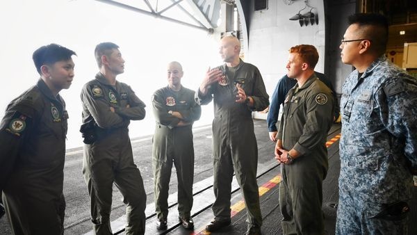 Ambassadors and Singaporean Military Members Visit USS Tripoli