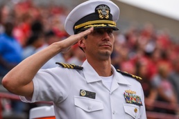 NTAG ORV XO Visits Alma Mater during Military Appreciation game