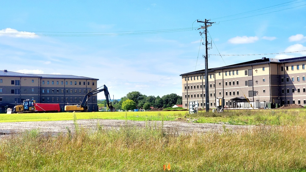 Final exterior grading takes place at fiscal year 2020-funded barracks project at Fort McCoy