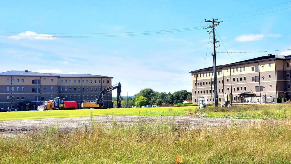 Final exterior grading takes place at fiscal year 2020-funded barracks project at Fort McCoy