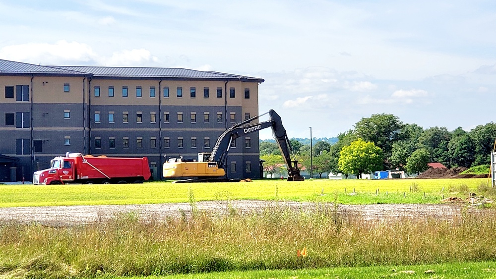 Final exterior grading takes place at fiscal year 2020-funded barracks project at Fort McCoy