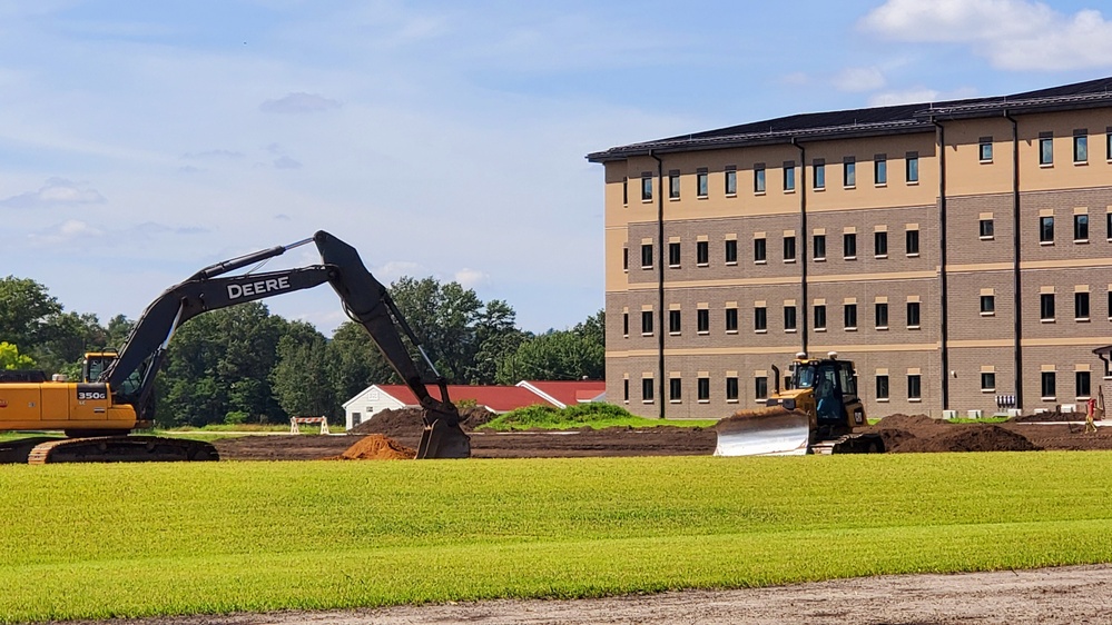 Final exterior grading takes place at fiscal year 2020-funded barracks project at Fort McCoy