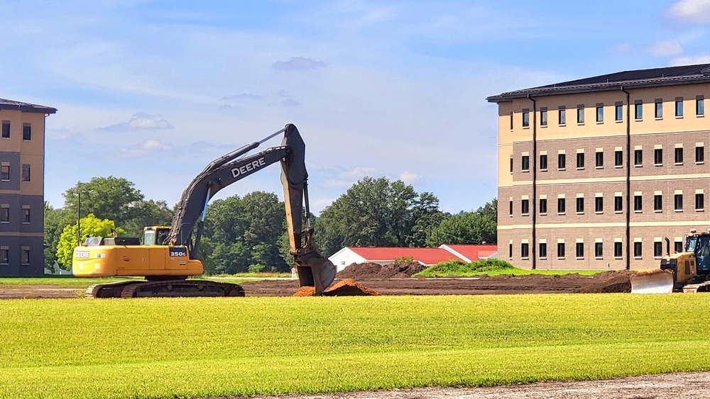 Final exterior grading takes place at fiscal year 2020-funded barracks project at Fort McCoy