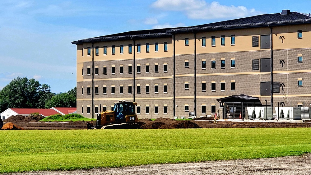 Final exterior grading takes place at fiscal year 2020-funded barracks project at Fort McCoy