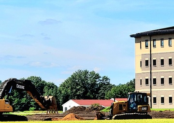Final exterior grading takes place at fiscal year 2020-funded barracks project at Fort McCoy