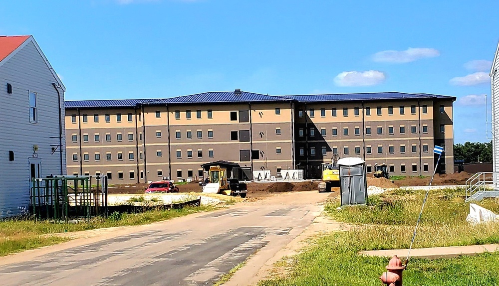 Final exterior grading takes place at fiscal year 2020-funded barracks project at Fort McCoy