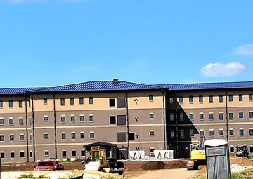 Final exterior grading takes place at fiscal year 2020-funded barracks project at Fort McCoy