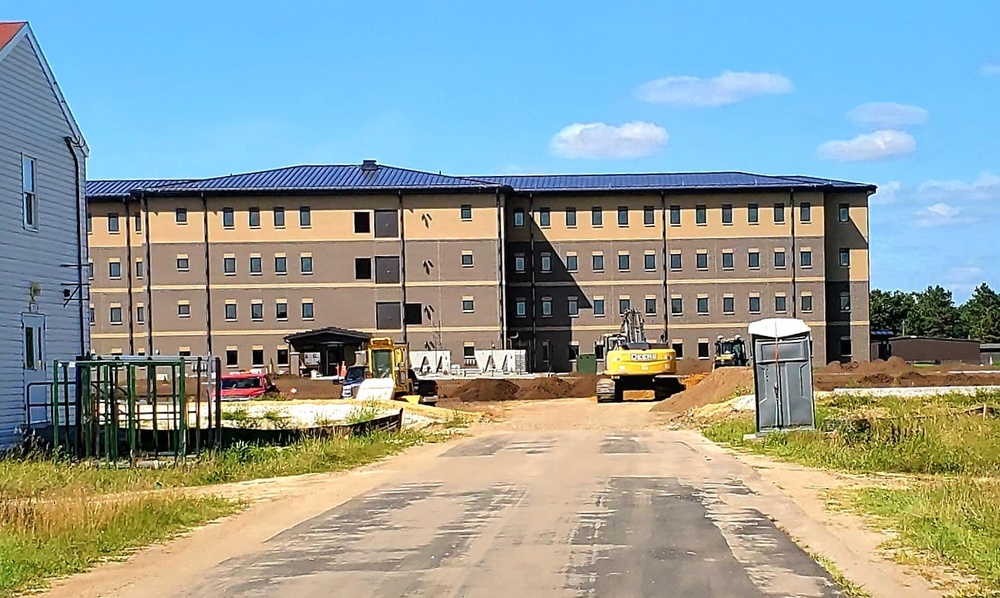 Final exterior grading takes place at fiscal year 2020-funded barracks project at Fort McCoy