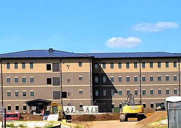 Final exterior grading takes place at fiscal year 2020-funded barracks project at Fort McCoy