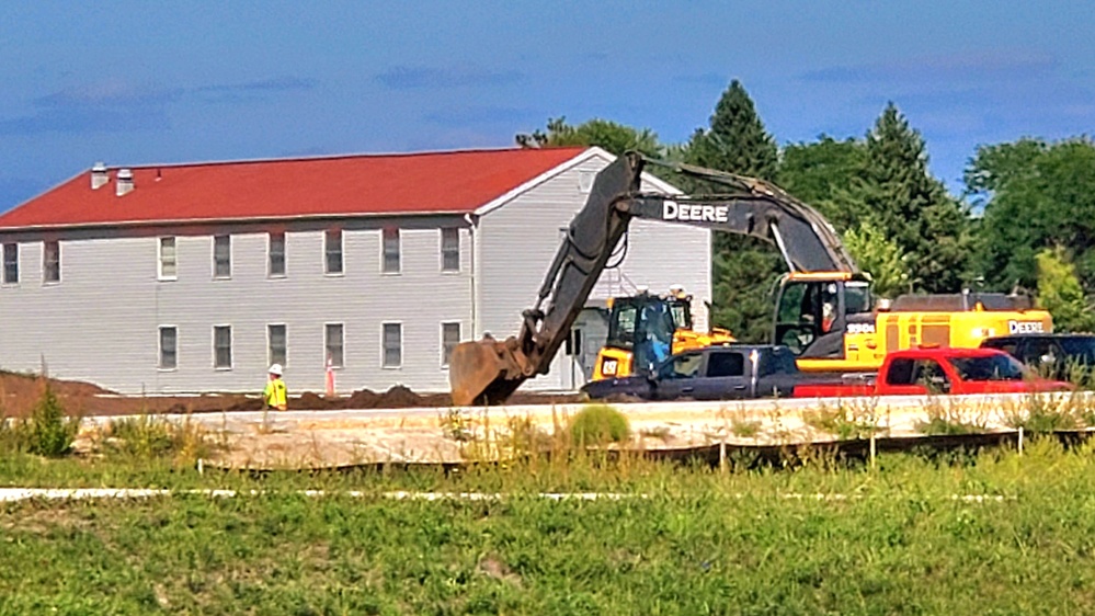 Final exterior grading takes place at fiscal year 2020-funded barracks project at Fort McCoy