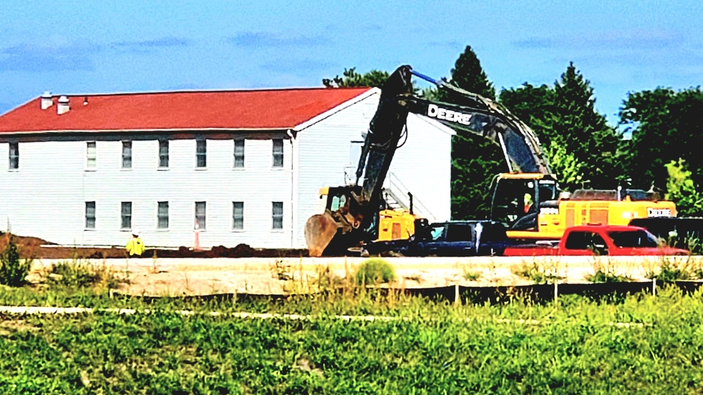 Final exterior grading takes place at fiscal year 2020-funded barracks project at Fort McCoy