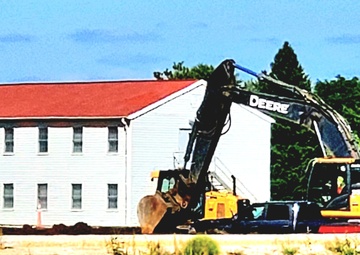 Final exterior grading takes place at fiscal year 2020-funded barracks project at Fort McCoy