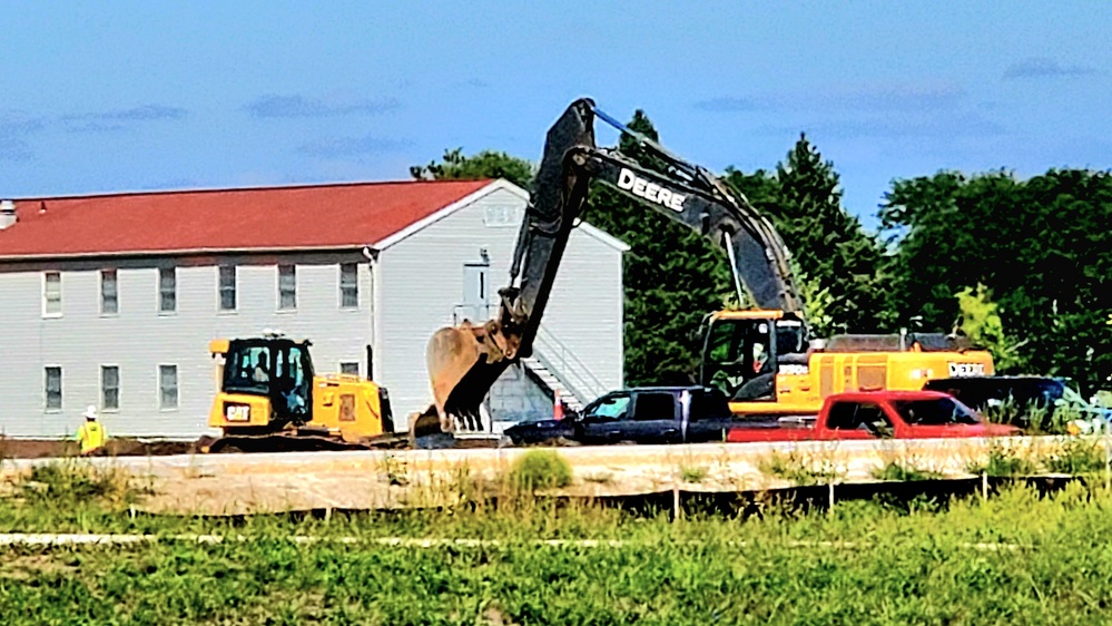 Final exterior grading takes place at fiscal year 2020-funded barracks project at Fort McCoy